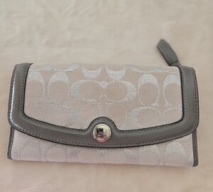 CoachTan & Metallic Gray Women's Wallet